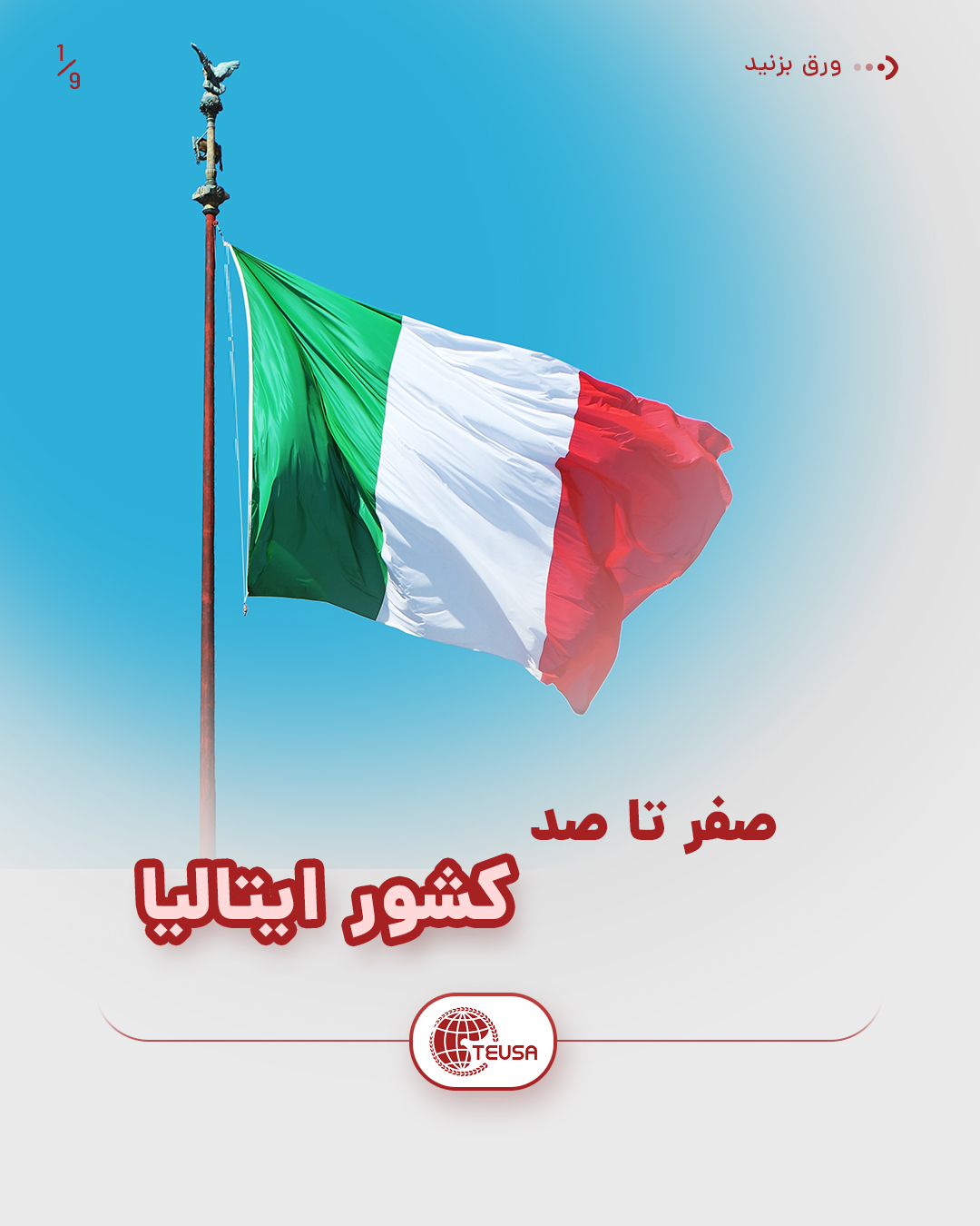 Instagram post design about migration to Italy